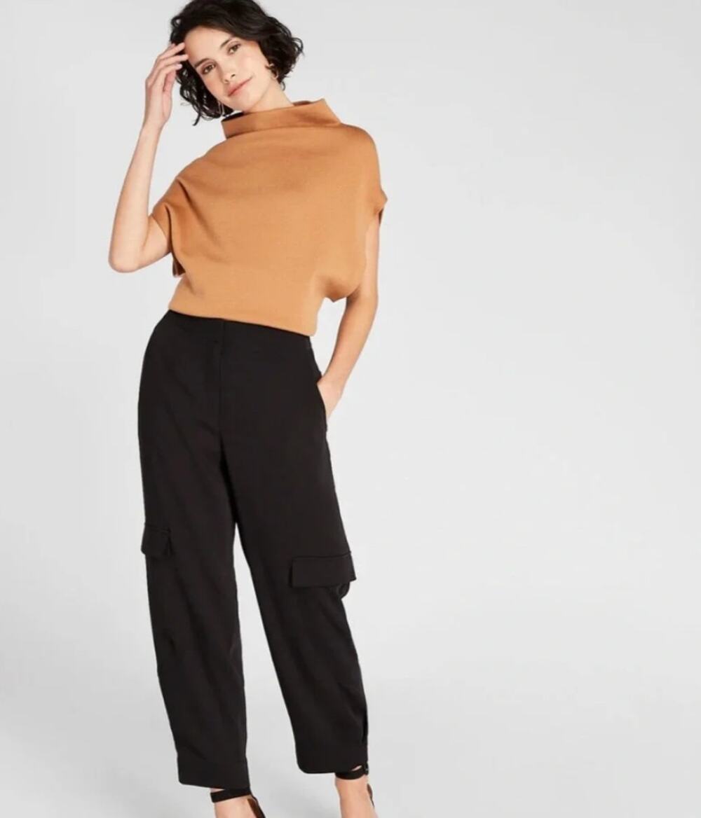 Club Monaco Curved Seam Cargo Pant Black Size 0 Runs Big